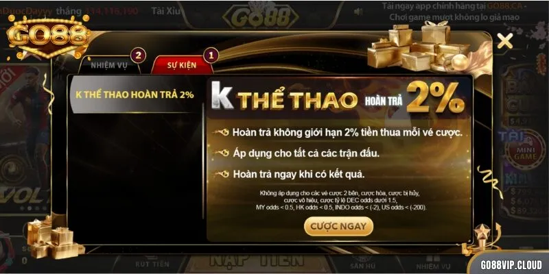 Người chơi hãy tham gia ngay các khuyến mãi Go88 giá trị