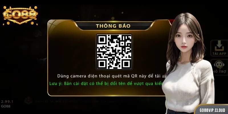 Quét mã QR để tải Go88 siêu tiện lợi tại cổng game