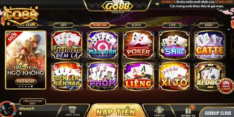Sảnh Casino GO88 đã trở thành lựa chọn lý tưởng cho người chơi cá cược